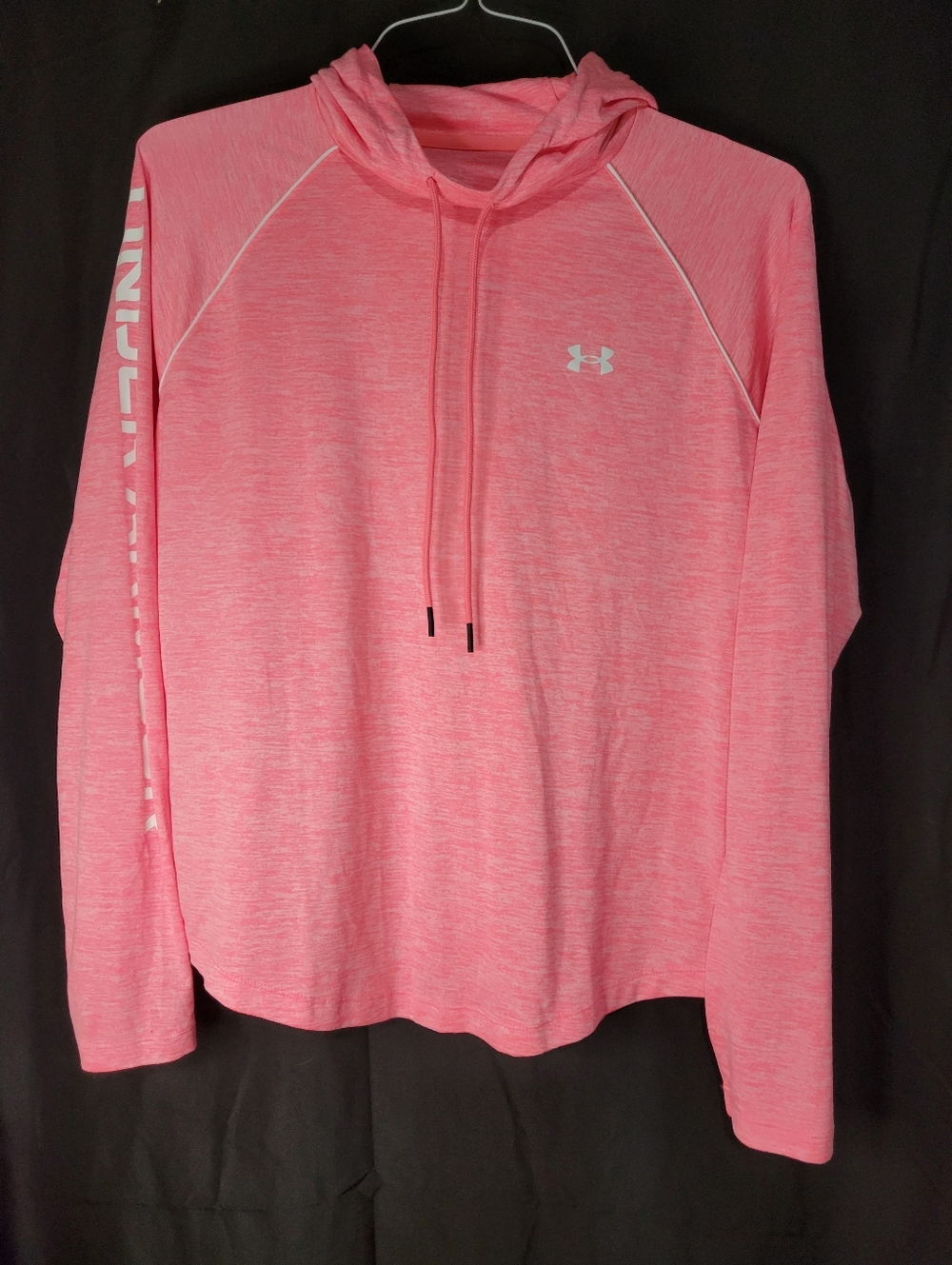 Under Armour Heathered Pink Hooded Long Sleeve Pullover